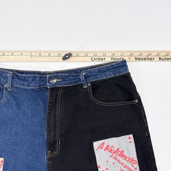 Nightmare On Elm Street Freddie Kruger Denim Shorts Hot Topic Goth Punk Horror - Picture 8 of 9